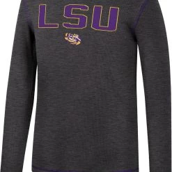 Colosseum Men's LSU Tigers Grey Therma Longsleeve T-Shirt