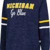 Colosseum Women's Michigan Wolverines Blue Beach Break Pullover Sweatshirt
