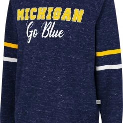 Colosseum Women's Michigan Wolverines Blue Beach Break Pullover Sweatshirt