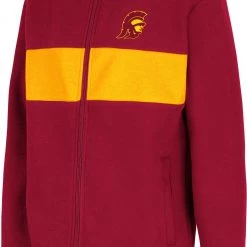 Colosseum Youth USC Trojans Cardinal Woodman Full-Zip Hoodie For Girls'