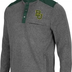Colosseum Men's Baylor Bears Grey Huff Quarter-Snap Pullover Jacket