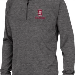 Colosseum Youth Stanford Cardinal Grey Quarter-Zip Pullover Shirt For Girls'