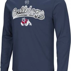 Colosseum Men's Fresno State Bulldogs Blue Playbook Longsleeve T-Shirt