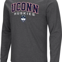 Colosseum Men's UConn Huskies Charcoal Playbook Long-Sleeve T-Shirt