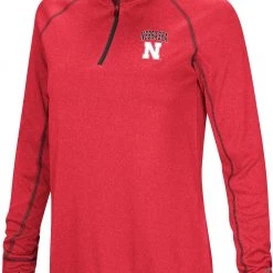 Colosseum Women's Nebraska Cornhuskers Scarlet Stingray 1/4 Zip Jacket