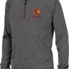Colosseum Youth USC Trojans Grey Quarter-Zip Pullover Shirt For Girls'