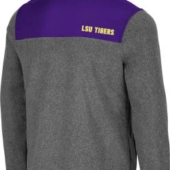Colosseum Men's LSU Tigers Grey Huff Quarter-Snap Pullover Jacket -Colosseum Online Shop unnamed file 1501