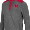 Colosseum Men's Nebraska Cornhuskers Grey Huff Quarter-Snap Pullover Jacket