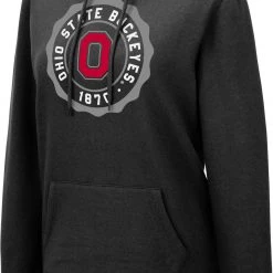 Colosseum Women's Ohio State Buckeyes Black Cross Pullover Hoodie