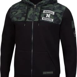 Colosseum Men's Nebraska Cornhuskers OHT Full-Zip Black Hoodie