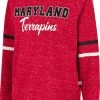 Colosseum Women's Maryland Terrapins Red Beach Break Pullover Sweatshirt