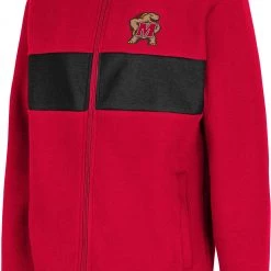 Colosseum Youth Maryland Terrapins Red Woodman Full-Zip Hoodie For Boys'