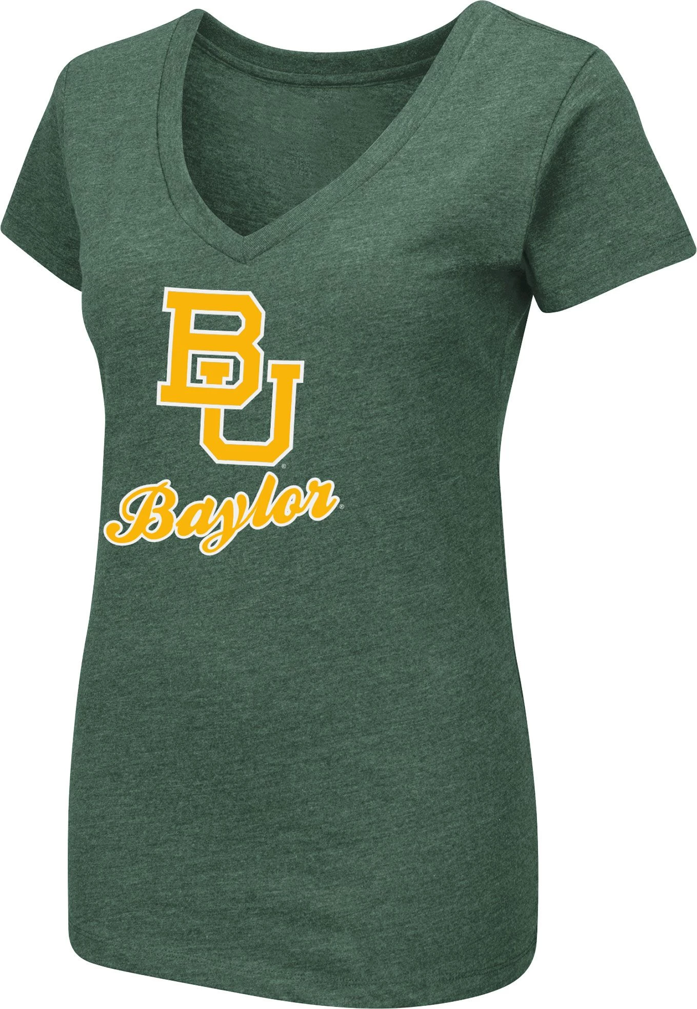Colosseum Women's Baylor Bears Green Dual Blend V-Neck T-Shirt 1 Colosseum Women's Baylor Bears Green Dual Blend V-Neck T-Shirt