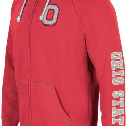 Colosseum Men's Ohio State Red Intervention Full Zip Hoodie