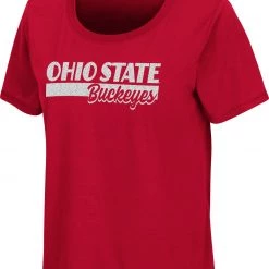 Colosseum Women's Ohio State Buckeyes Scarlet Regina Scoop-Neck T-Shirt