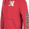 Colosseum Men's Nebraska Cornhuskers Scarlet Intervention Full-Zip Hoodie