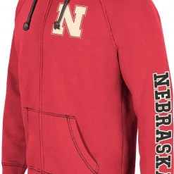 Colosseum Men's Nebraska Cornhuskers Scarlet Intervention Full-Zip Hoodie