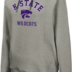 Colosseum Women's Kansas State Wildcats Grey Funnel Pullover Hoodie