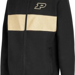 Colosseum Youth Purdue Boilermakers Black Woodman Full-Zip Hoodie For Boys'