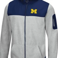 Colosseum Men's Michigan Wolverines Grey Swartz Full-Zip Jacket