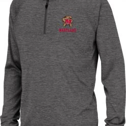Colosseum Youth Maryland Terrapins Grey Quarter-Zip Pullover Shirt For Girls'