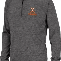Colosseum Youth Virginia Cavaliers Grey Quarter-Zip Pullover Shirt For Girls'