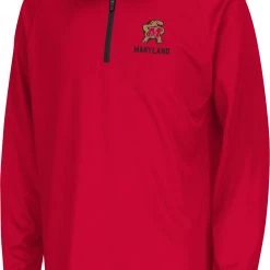 Colosseum Youth Maryland Terrapins Red Quarter-Zip Pullover Shirt For Girls'