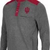 Colosseum Men's Indiana Hoosiers Grey Huff Quarter-Snap Pullover Jacket