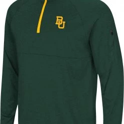 Colosseum Men's Baylor Bears Green Rival 1/4 Zip Jacket