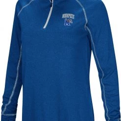 Colosseum Women's Memphis Tigers Blue Stingray 1/4 Zip Jacket