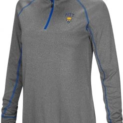 Colosseum Women's Pitt Panthers Gray Stingray 1/4 Zip Jacket