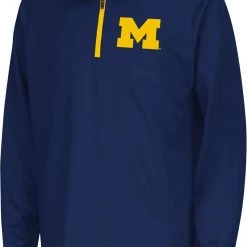 Colosseum Youth Michigan Wolverines Blue Draft 1/4 Zip Jacket For Boys'