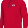 Colosseum Men's Fresno State Bulldogs Cardinal Rival 1/4 Zip Jacket