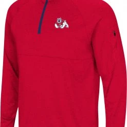 Colosseum Men's Fresno State Bulldogs Cardinal Rival 1/4 Zip Jacket