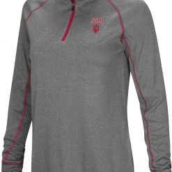 Colosseum Women's Indiana Hoosiers Gray Stingray 1/4 Zip Jacket