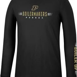 Colosseum Men's Purdue Boilermakers Black Spackler Longsleeve T-Shirt