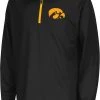 Colosseum Men's Iowa Hawkeyes Black Rival 1/4 Zip Jacket
