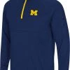 Colosseum Men's Michigan Wolverines Blue Rival 1/4 Zip Jacket