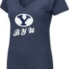 Colosseum Women's BYU Cougars Blue Dual Blend V-Neck T-Shirt