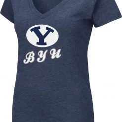 Colosseum Women's BYU Cougars Blue Dual Blend V-Neck T-Shirt