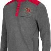 Colosseum Men's Maryland Terrapins Grey Huff Quarter-Snap Pullover Jacket