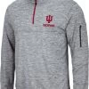 Colosseum Men's Indiana Hoosiers Grey Quarter-Zip Pullover Shirt
