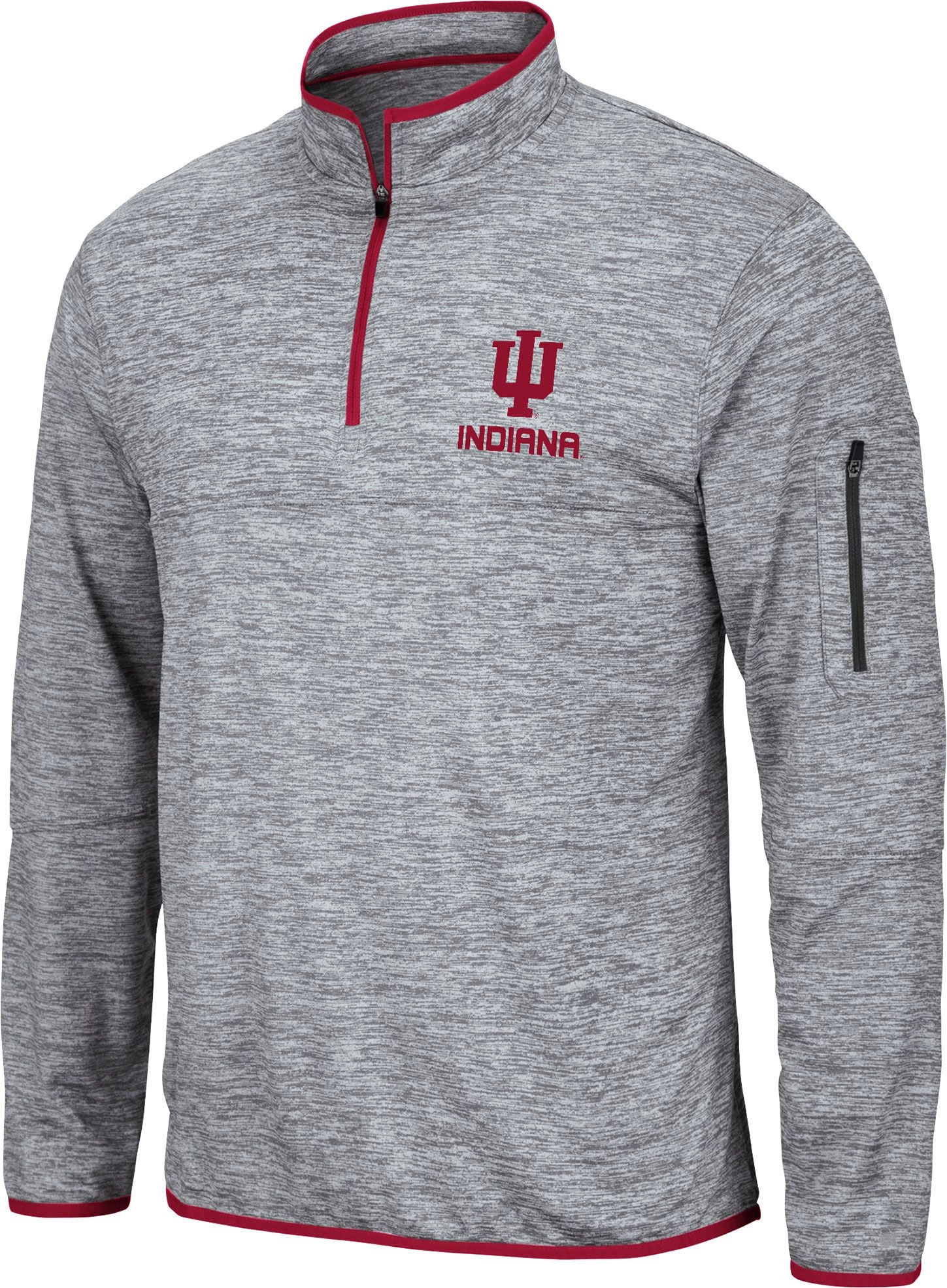 Colosseum Men's Indiana Hoosiers Grey Quarter-Zip Pullover Shirt 1 Colosseum Men's Indiana Hoosiers Grey Quarter-Zip Pullover Shirt