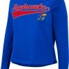 Colosseum Women's Kansas Jayhawks Blue Already Did Pullover Sweatshirt