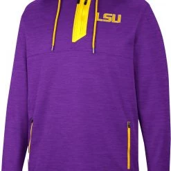 Colosseum Men's LSU Tigers Purple Brushwood 1/4 Zip Jacket