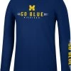 Colosseum Men's Michigan Wolverines Blue Spackler Longsleeve T-Shirt
