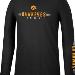 Colosseum Men's Iowa Hawkeyes Black Spackler Longsleeve T-Shirt