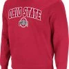 Colosseum Men's Ohio State Buckeyes Scarlet Crew Pullover Sweatshirt