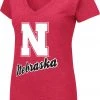 Colosseum Women's Nebraska Cornhuskers Scarlet Dual Blend V-Neck T-Shirt