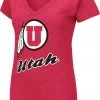 Colosseum Women's Utah Utes Crimson Dual Blend V-Neck T-Shirt